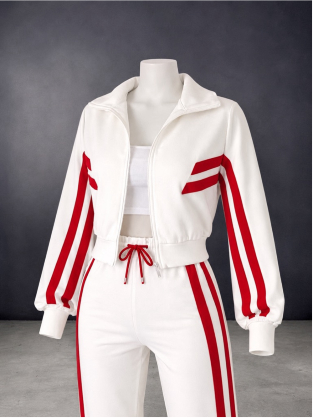 NEW Y2K Style Striped Zip-Up Tracksuit Set – Size 3X-Large - Picture 7 of 10